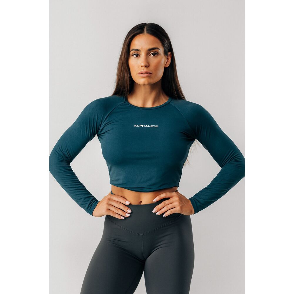 ALPHALETE Blue Performance Active T Shirt Tee Top Shirt   Women's Size Small